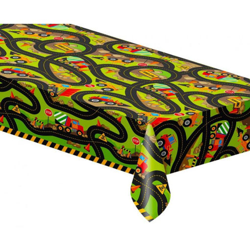 Picture of CONSTRUCTION PLASTIC TABLE COVER 137X213CM
